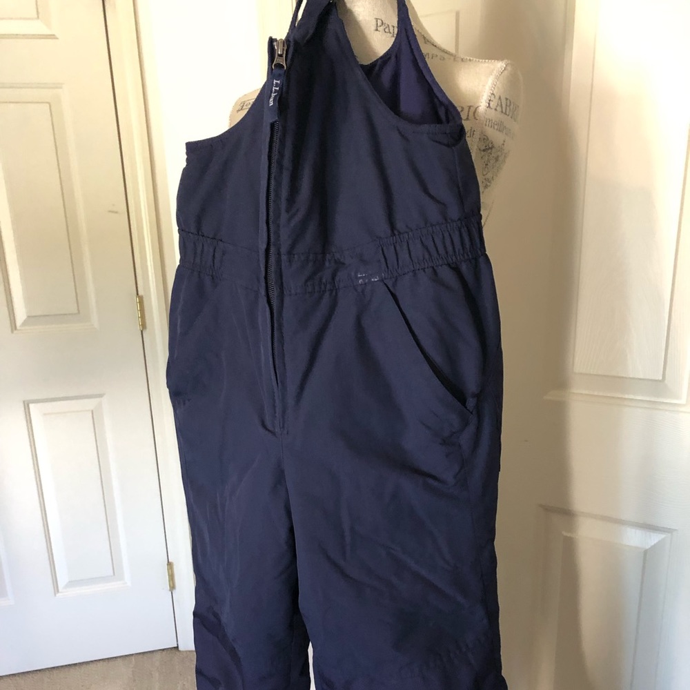 L.L. Bean Kids Navy Blue Puffer Snow Bib Overalls
